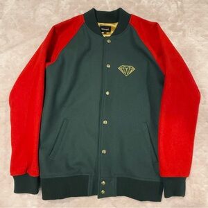 Diamond Supply Co. Varsity Green Red Wool Blend Jacket Men’s Sz L